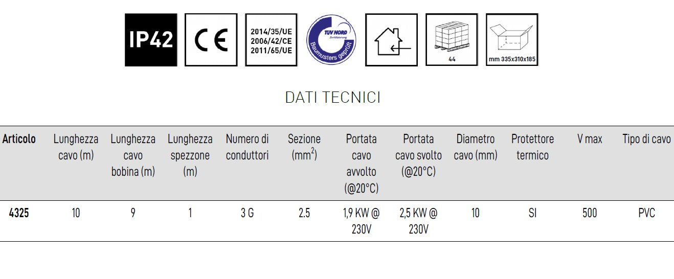 Zeca 4325 3G sezione 2,5 mm2 lunghezza 9 m portata 1,9 Kw 230V pvc - Image 3