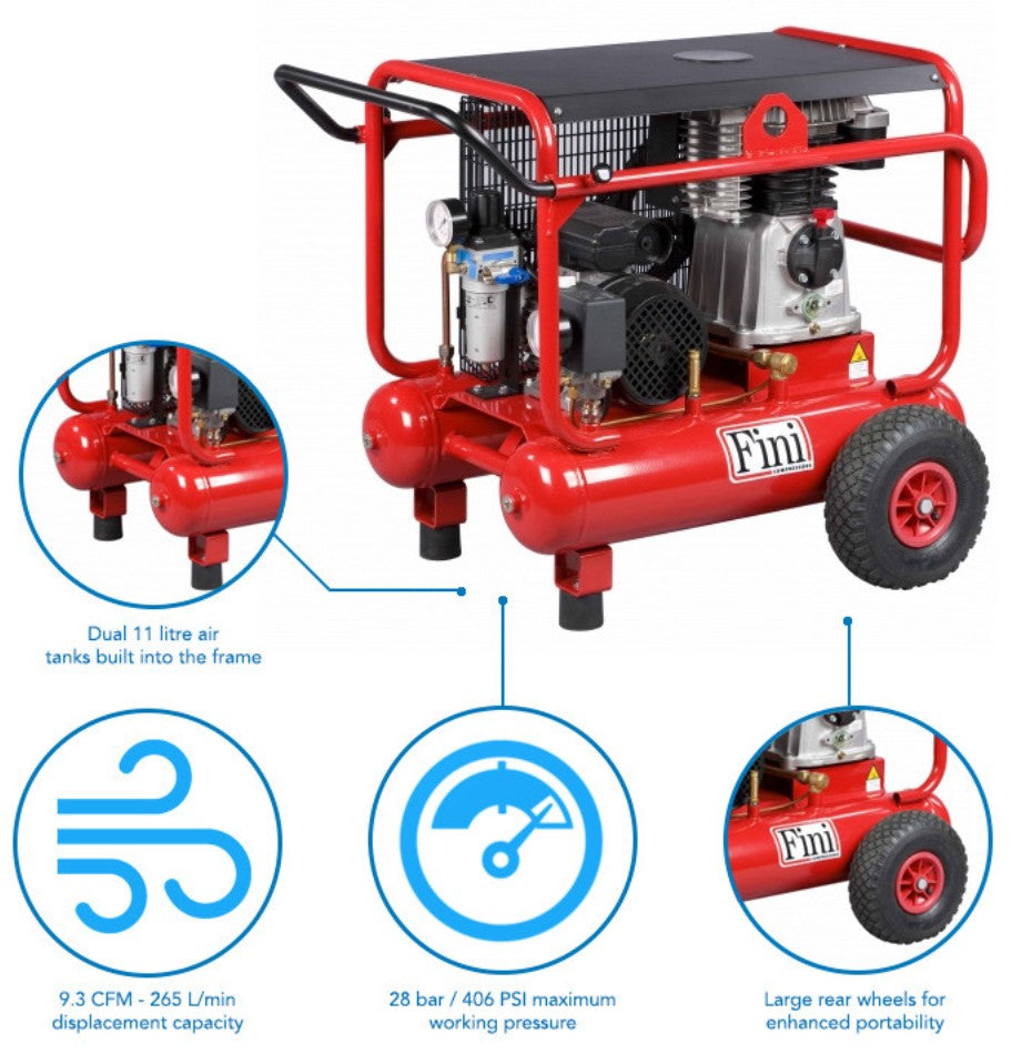 Compressore trifase Fini WARRIOR BK 113-4T-AP28 - Image 2