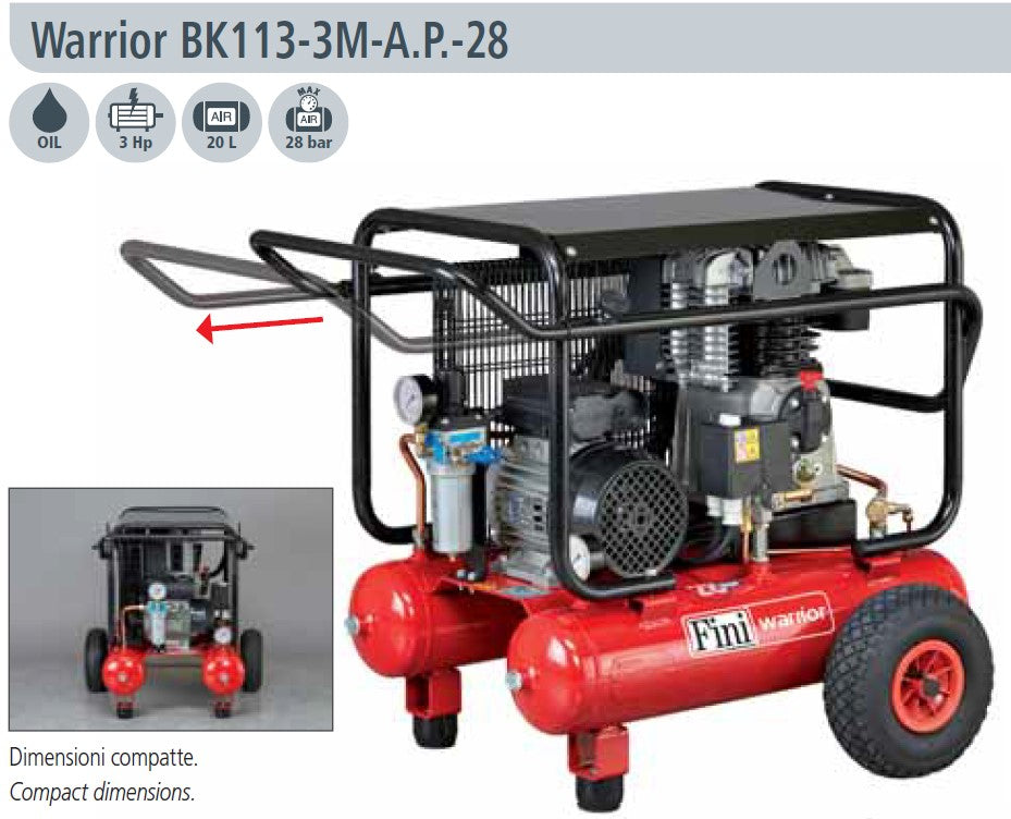 Compressore trifase Fini WARRIOR BK 113-4T-AP28 - Image 3