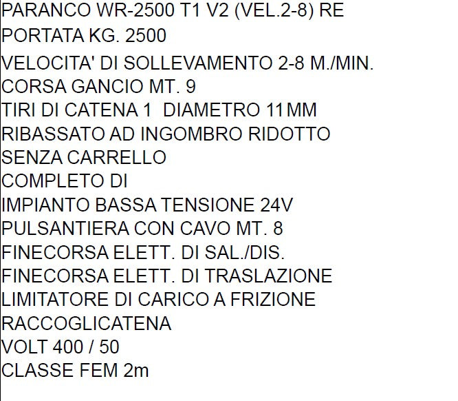 Rwm 2500WR28RE ct re 2500kg cavo gancio 9 metri - Image 2