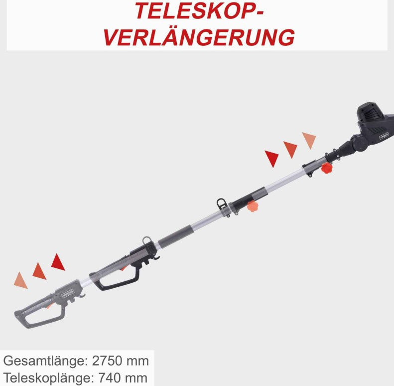 Scheppach ETHT500 - Tagliasiepi elettrico orientabile 230V 500W lama 45 cm , asta fino a 2750 mm - Image 4