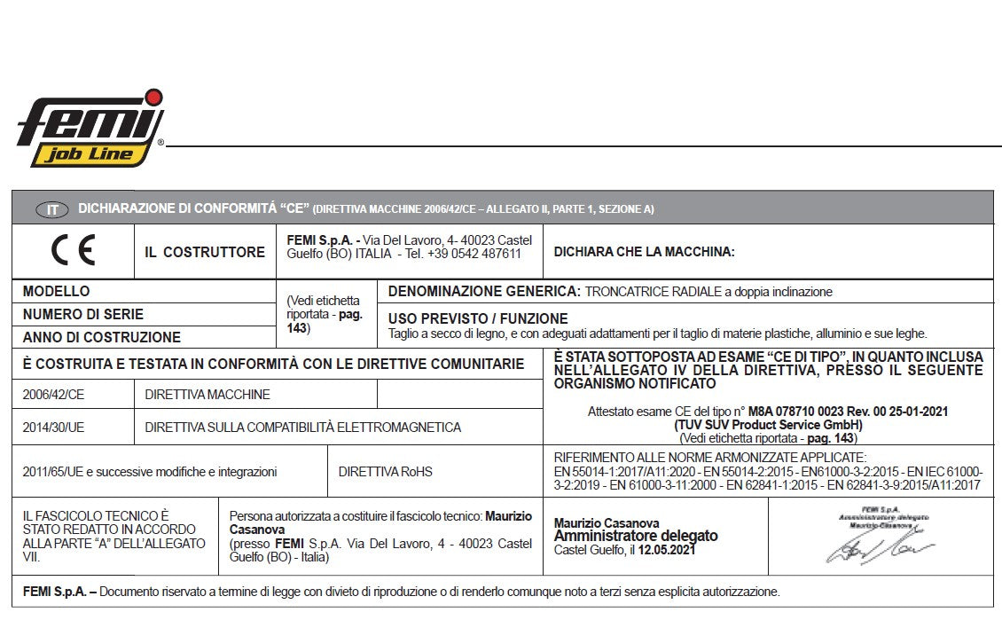 Troncatrice per legno radiale Femi Job Line TR 1030 DB/A - 2000W - Image 5