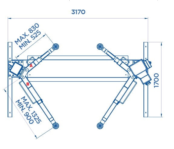 Omcn 199/T+A01 , 220V , Ponte sollevatore a colonne elettromeccanico portata 2800 kg , 2,2 kw Made in Italy - Image 3