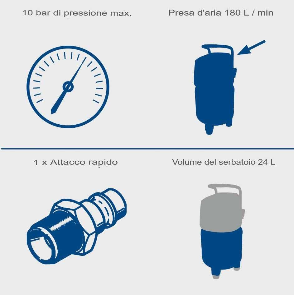 Scheppach hc24v Compressore verticale 24 litri 1,5 hp compatto , 220v , 1500w , senza olio - Image 3
