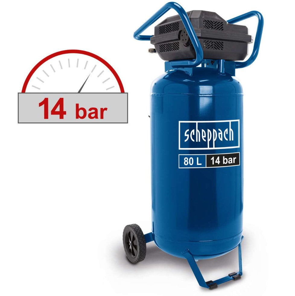 Scheppach HC85V compressore aria 80 litri , 14 bar , max 1700w , 220 V , senza olio