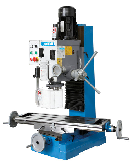 Fervi T044/230V - Trapano fresa da banco ad ingranaggi con rotazione
