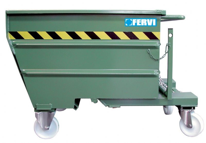 Fervi C030/0300 - Contenitore ribaltabile per trucioli con ruote
