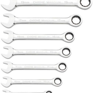 Fervi 0700/07P - Serie chiavi combinate con testa a cricchetto