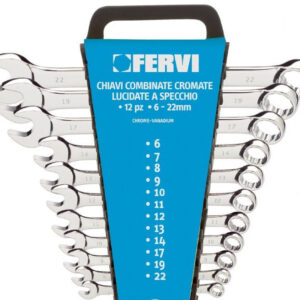 Fervi 0199P ( pollici ) - Set di chiavi combinate cromate, lucidate a specchio
