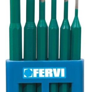 Fervi 0126 - Serie 6 cacciaspine con supporto in plastica