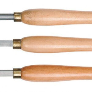 Fervi 0162 - Set sgorbie da legno per tornio 3 pz