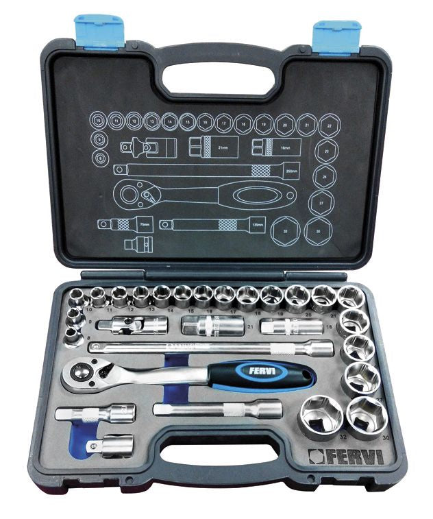 Fervi S328 - Serie 28 pz chiavi a bussola da 1/2