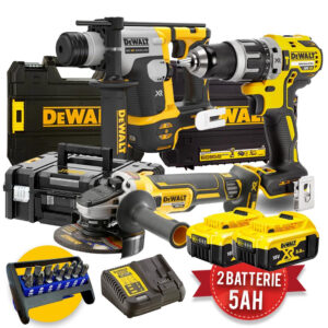 Dewalt kit elettroutensili a batteria 18V - Tassellatore SDS DCH172 + Smerigliatrice DCG405 + Trapano DCD796
