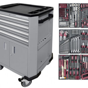 Carrello portautensili Kraftwerk completo 102.222.511 con assortimento 286 utensili (grigio)