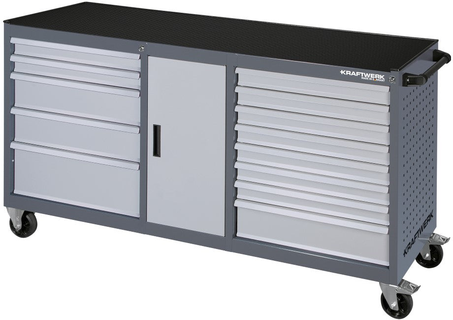 Kraftwerk BT1800 LINE Carrello con ruote Portautensili Cassettiera da officina vuoto , 1885x470xH1000 mm