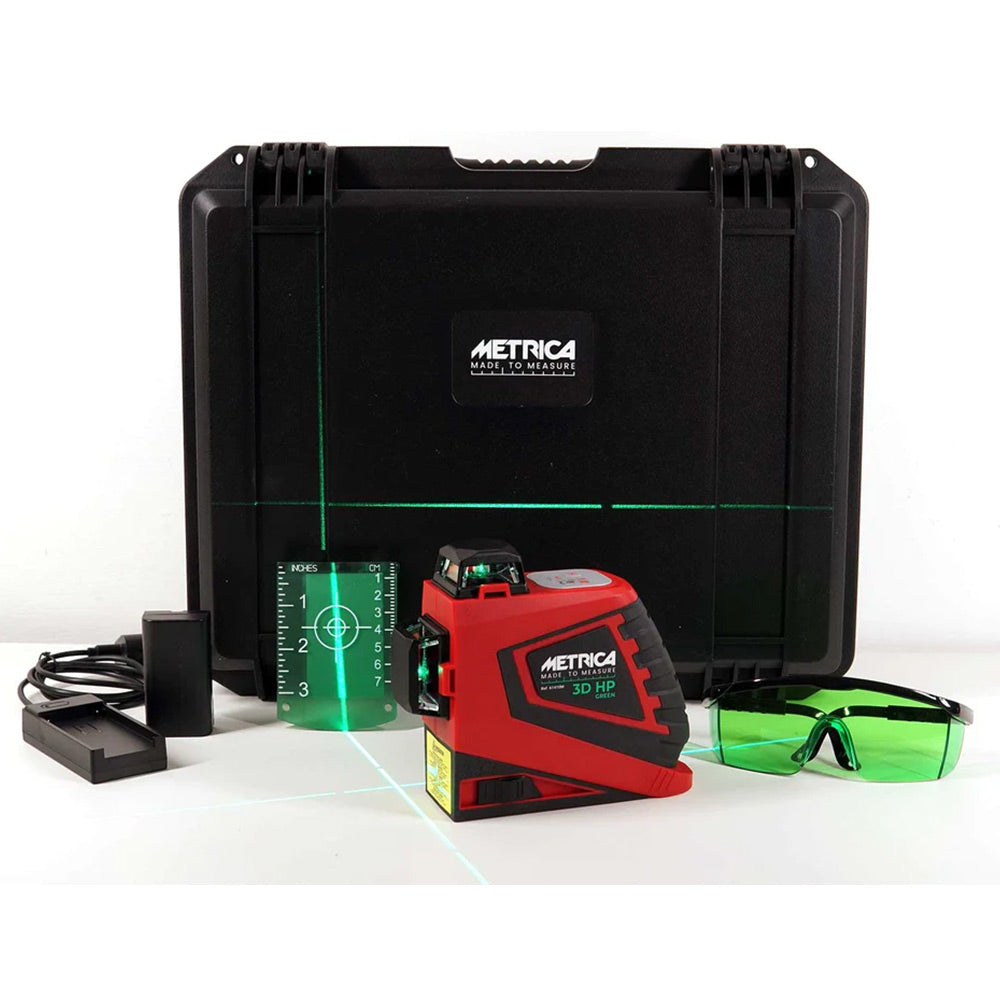 Metrica 3D Green 61410M - Livella laser autolivellante a raggio verde - 3 piani laser a 360??