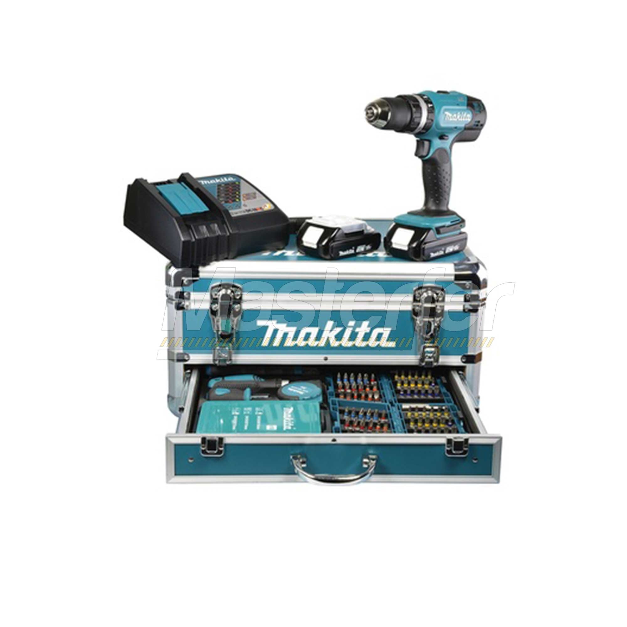 Makita DHP453RFX2 - Trapano avvitatore a batteria con percussione, 2 x 3ah in valigetta e 96 accessori - Image 2