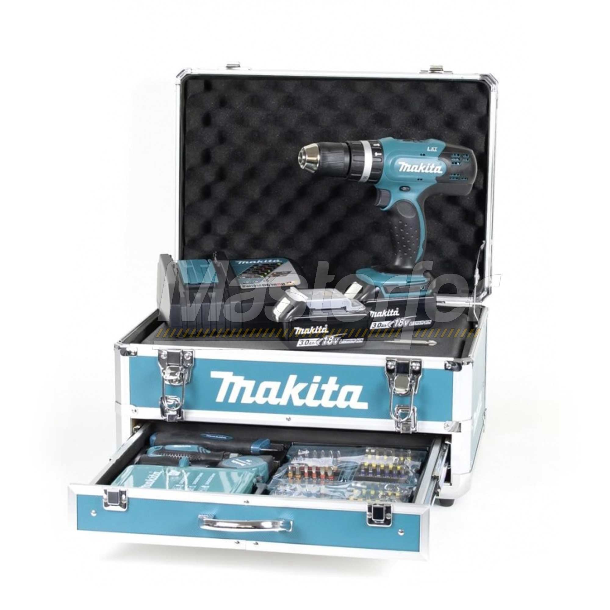 Makita DHP453RFX2 - Trapano avvitatore a batteria con percussione, 2 x 3ah in valigetta e 96 accessori - Image 5