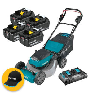 Makita DLM530PT4 - Rasaerba a batteria a spinta 36V (18 + 18) in acciaio - 4 x 5Ah
