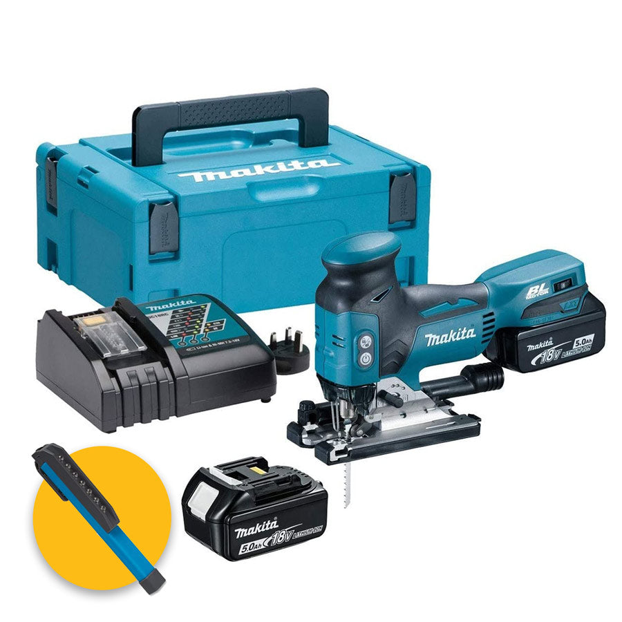 Makita DJV181RTJ - Seghetto alternativo a batteria 18V - 2 x 5Ah in valigetta