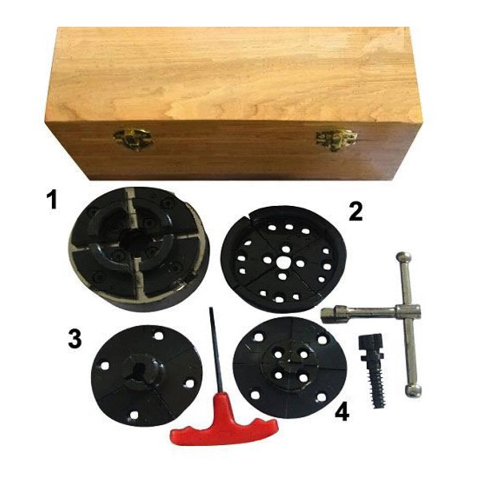 Holzstar 5931054 - Mandrino professionale a 4 griffe, filetto M33x3,5