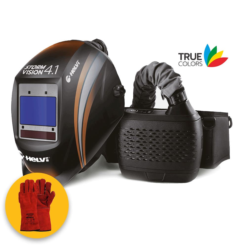 Helvi Storm Vision 4.1 - Casco maschera per saldatura, con respiratore e TRUE COLOR