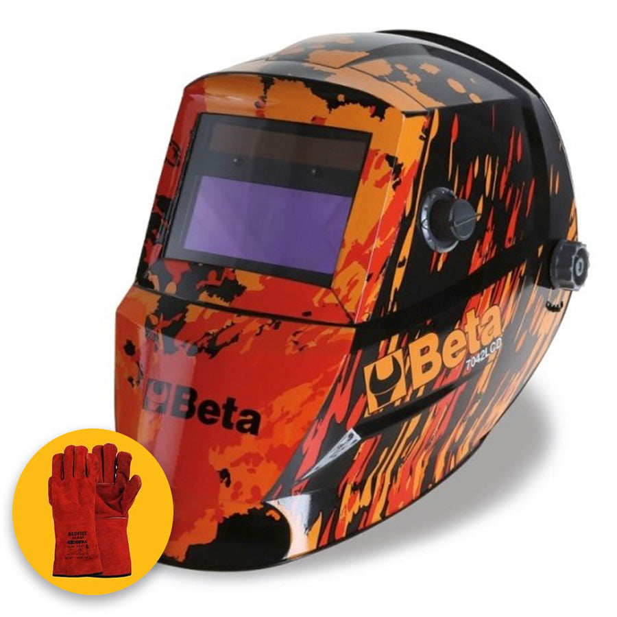 Casco maschera per saldatura BETA 7042LCD ad oscuramento automatico (DIN9-13)