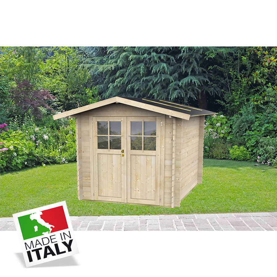 ALCE OPERA - CASETTA IN LEGNO 2 x 1,8 x 2 M PORTA DOPPIA