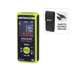 Metrica 61114 - Misuratore metro laser doppio - 50 metri