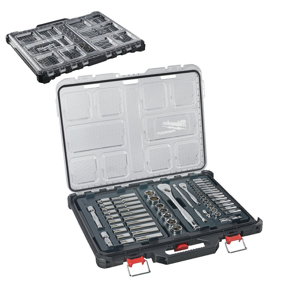 Milwaukee 4932493661 - Cassetta Packout con set bussole da 1/2