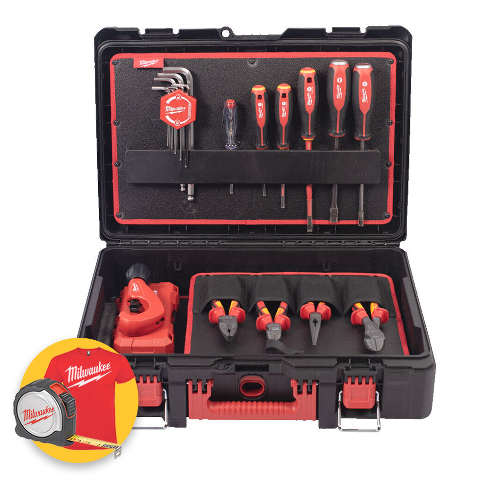 Milwaukee 4932499467 - Valigetta attrezzi Packout per idraulici completa di 74 utensili