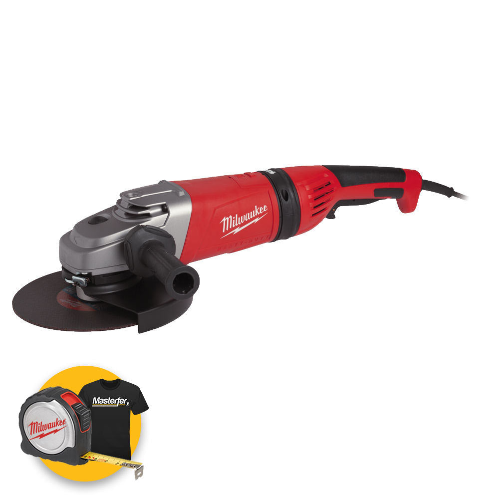 Milwaukee AGV 26-230 GE DMS - Smerigliatrice 2600W con AVS, 230MM, interruttore a paletta