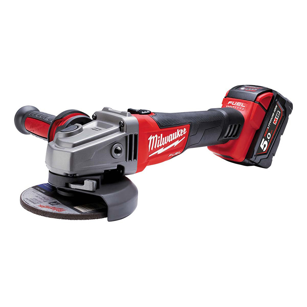 Kit utensili Milwaukee M18 Trapano FPD3 + Smerigliatrice FSAG125X - 3 Batterie 5Ah - Image 2