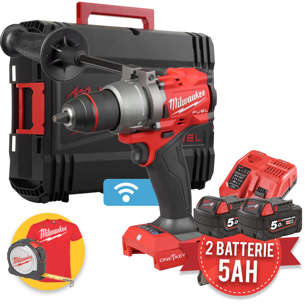 Milwaukee M18 ONEPD3-502X - Trapano a batteria con percussione 18V e ONE-KEY Bluetooth