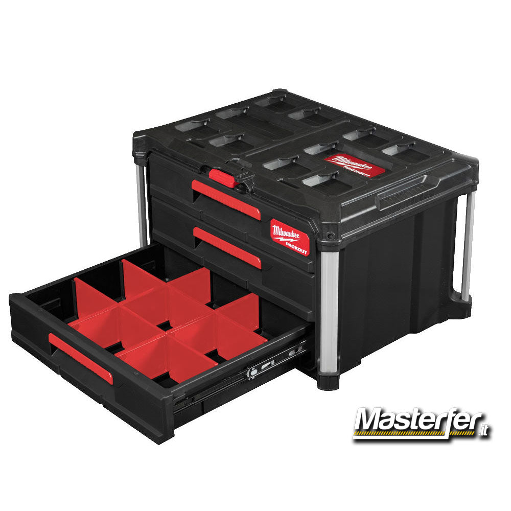 Milwaukee Packout Drawer Tool Box - Cassettiera portautensili con 3 cassetti cod.4932472130 - Image 3
