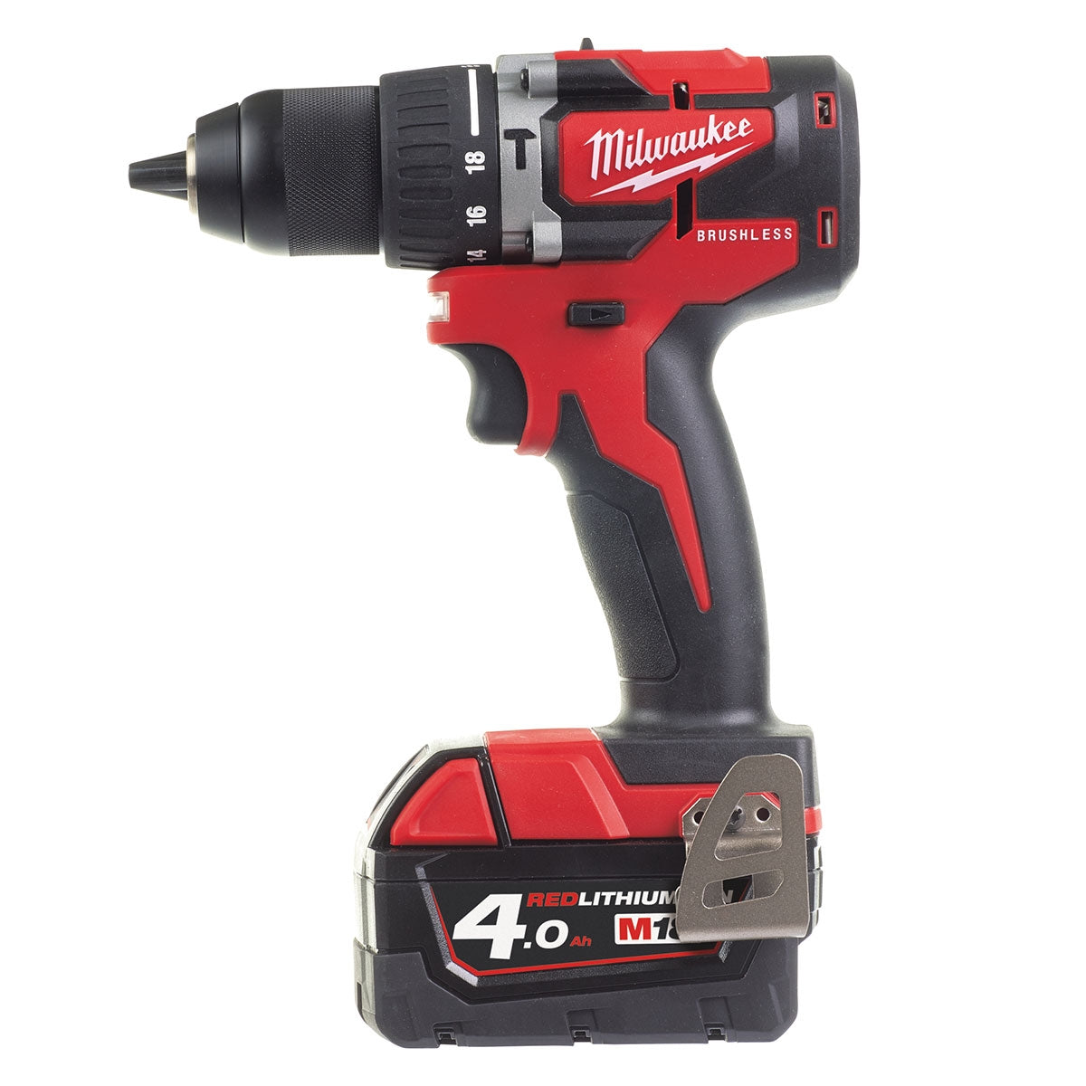 Milwaukee M18 CBLPD-402C trapano avvitatore COMPATTO brushless con percussione + 2 Batterie 4Ah + Valigetta - Image 3