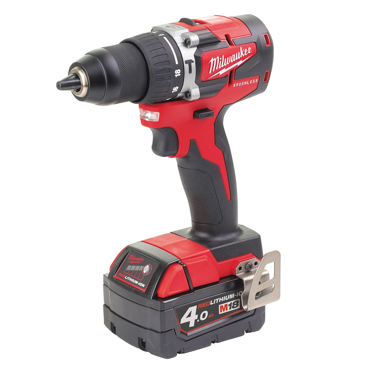 Milwaukee M18 CBLPD-402C trapano avvitatore COMPATTO brushless con percussione + 2 Batterie 4Ah + Valigetta - Image 2