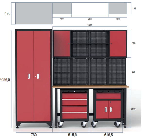 MarcoTools 05.088.142 - Arredamento modulare per officina completo di 107 utensili - Image 3