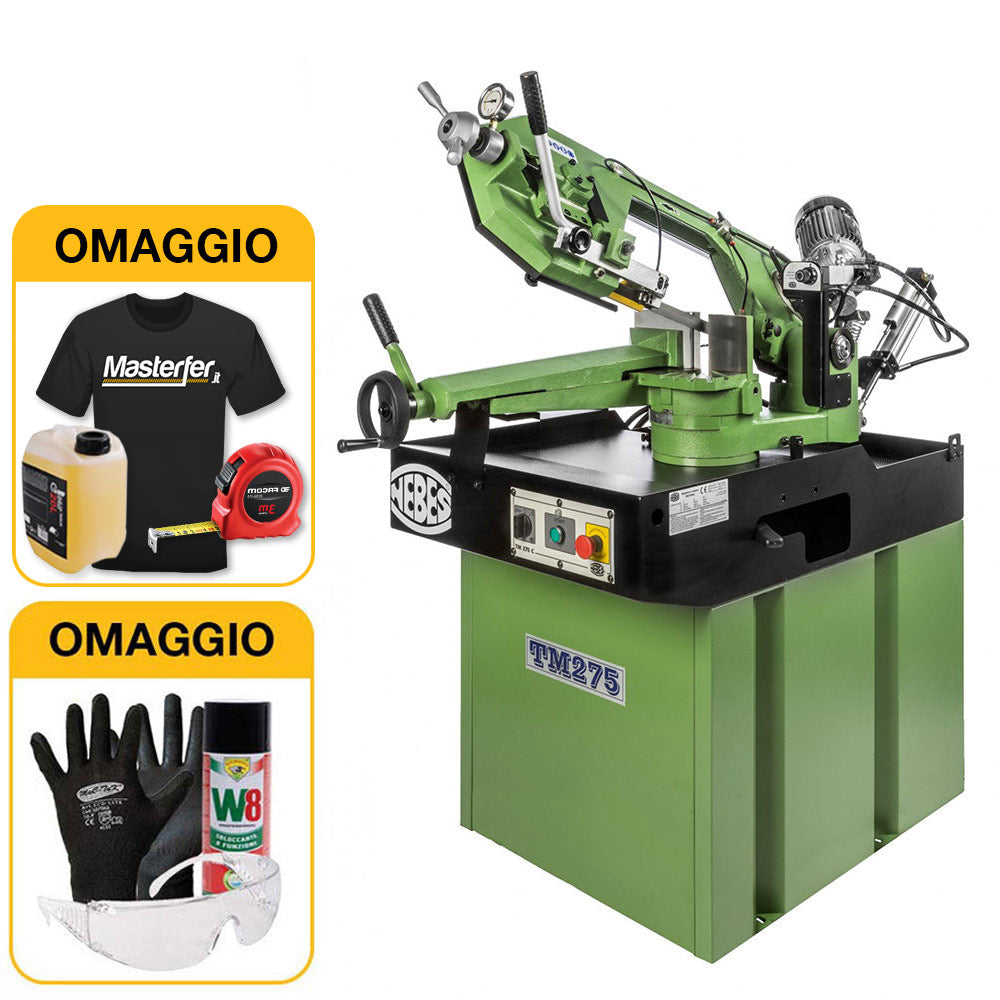 Segatrice a nastro Nebes TM275 CD motore induzione 400V discesa gravita' con OMAGGIO
