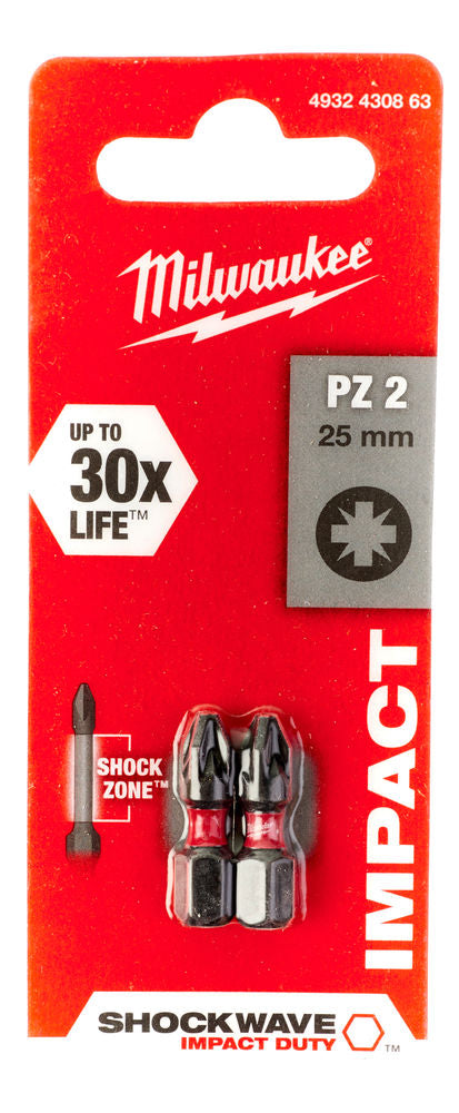 Milwaukee 4932430863 - Inserti per avvitatura ShockWave PZ2 - 2 pezzi - 25mm - Image 5