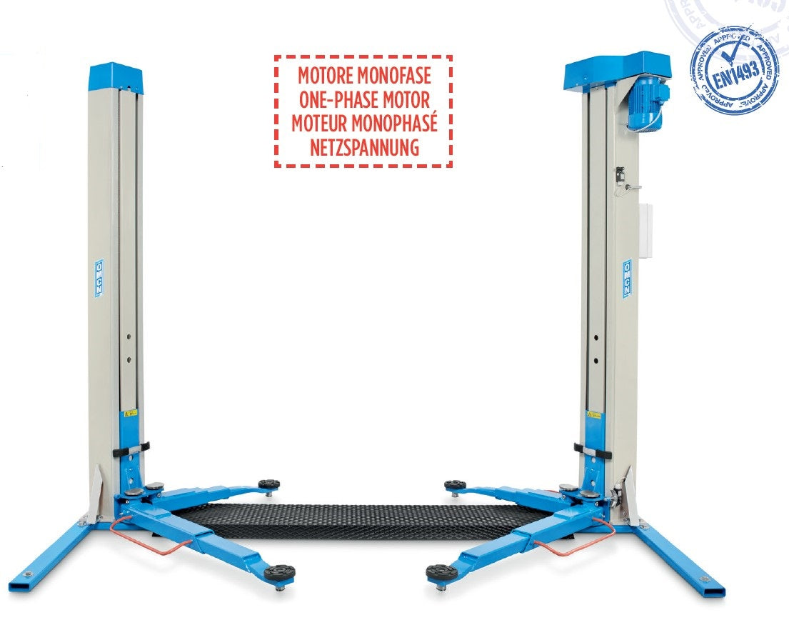 Omcn 199/T+A01 , 220V , Ponte sollevatore a colonne elettromeccanico portata 2800 kg , 2,2 kw Made in Italy