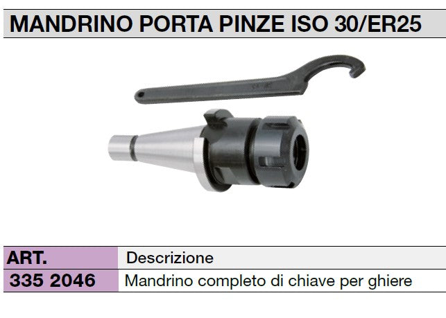 OPTIMUM 335 2046 MANDRINO PORTA PINZE ISO 30 ER25
