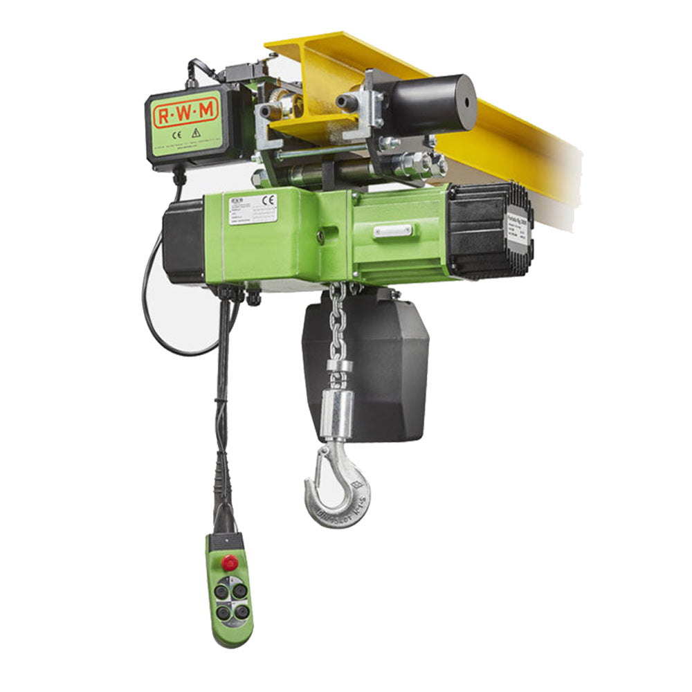 Rwm 1500WR8-CE - Paranco elettrico professionale a catena su carrello elettrico, portata 1500Kg