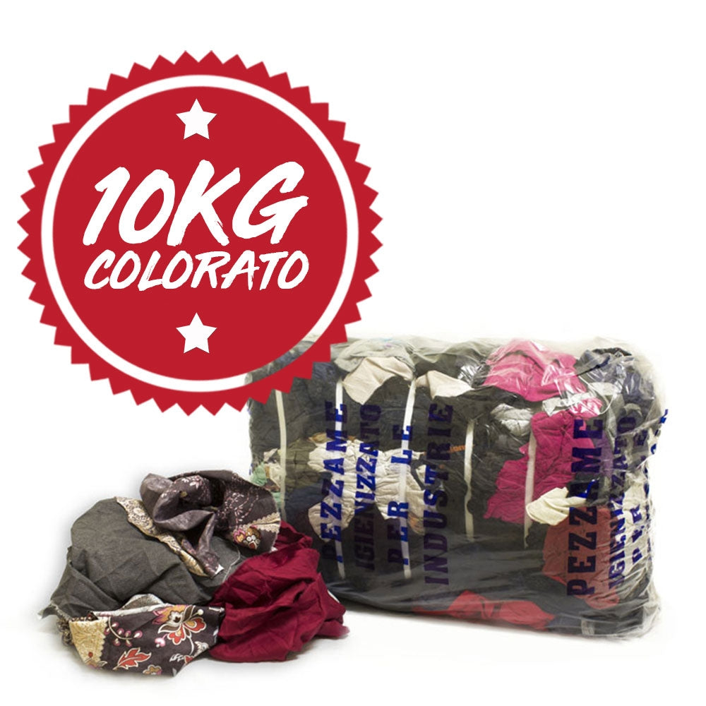 Pezzame colorato tessuti mistI stracci pulizia 10 kg