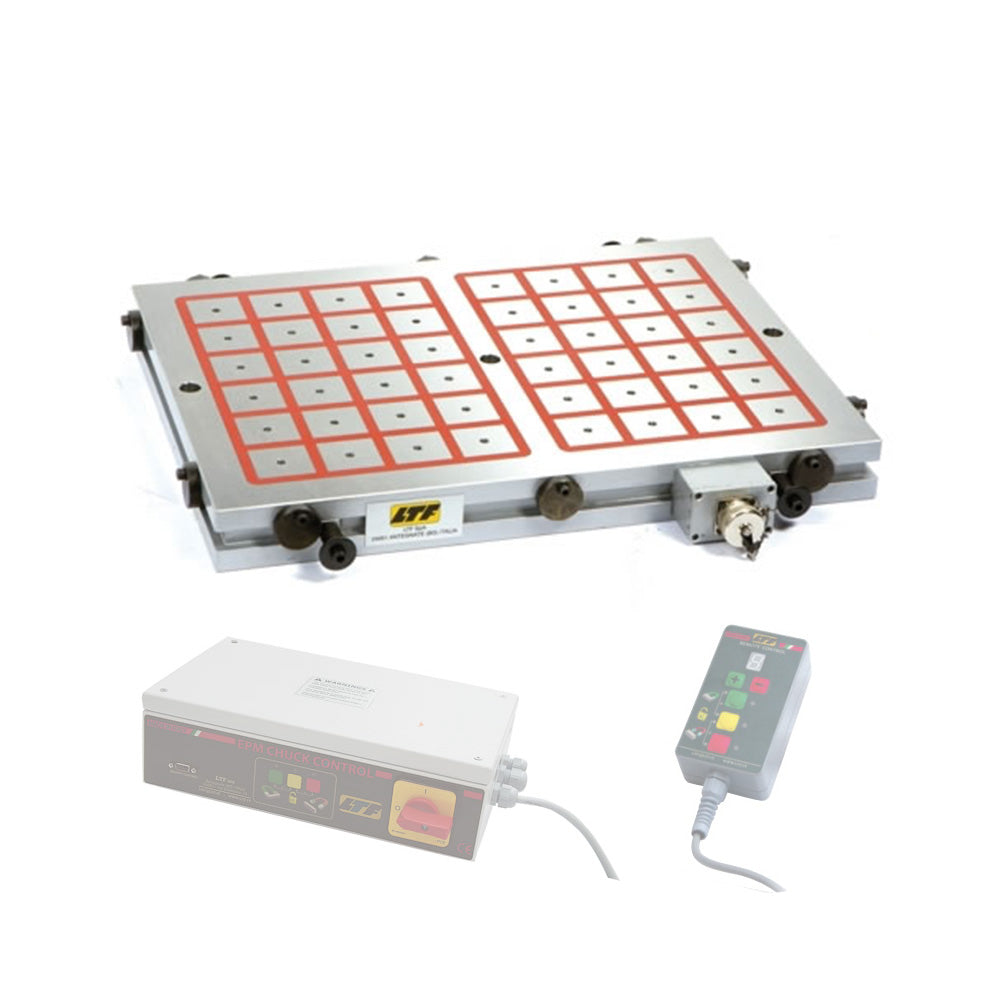 Ltf 189H - Piano magnetico elettropermanente per fresatura ultra quad - Poli quadri 50 x 50 MM