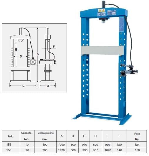 OMCN 156 - Pressa idraulica manuale 20T - 20 Tonnellate - Image 4