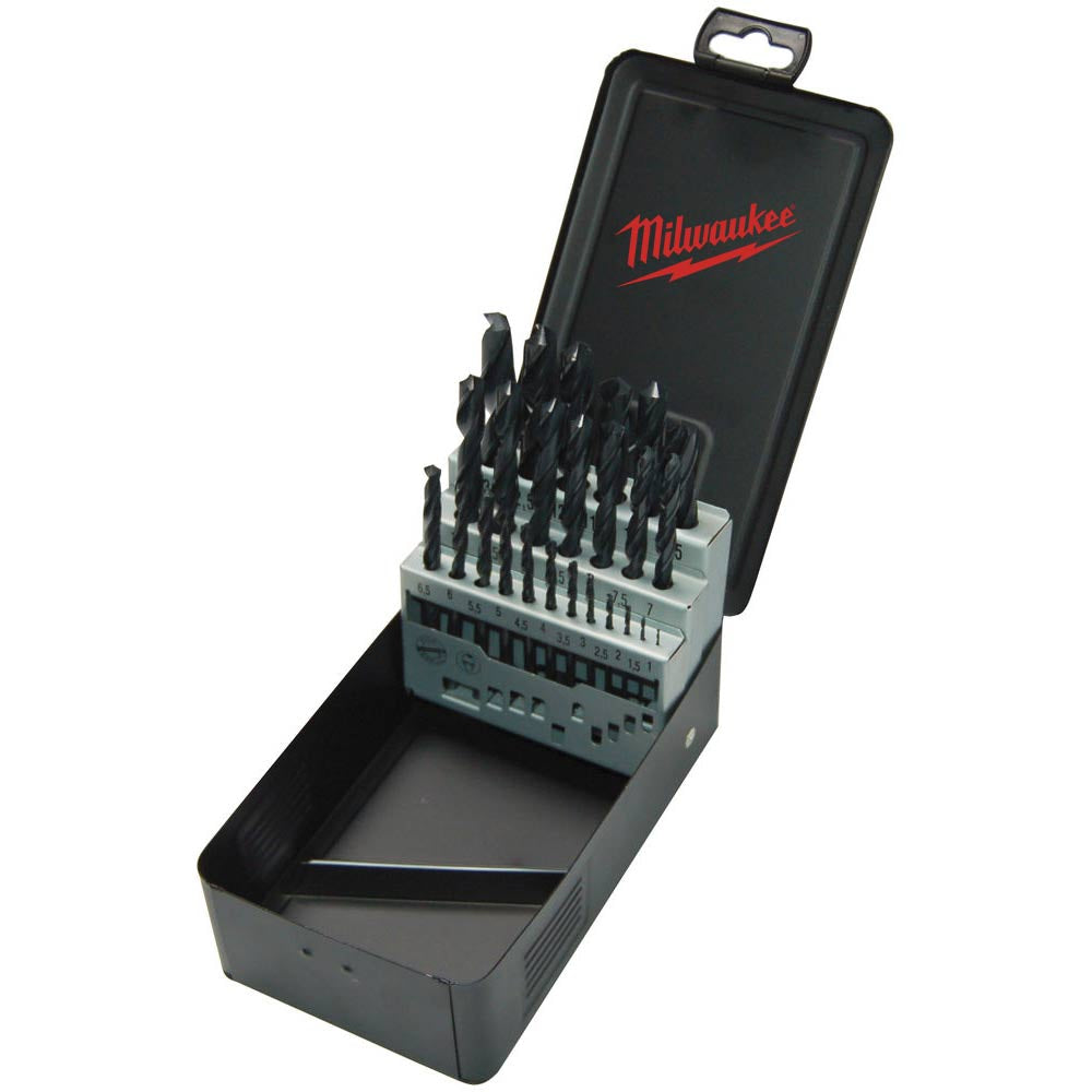 Milwaukee 4932352469 - Cassetta punte per trapano in HSS-R DIN 338, 25 pezzi