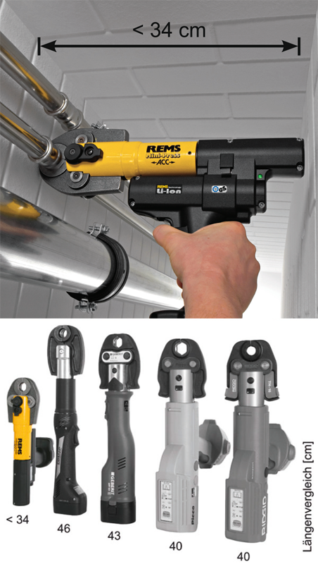 Rems Mini-Press 14V ACC Basic-Pack - Pressatrice idraulica a batteria 22kN per tubi fino a 40 mm - Image 3