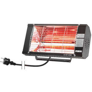 Fervi R609 - Riscaldatore elettrico a raggi infrarossi con supporto per fissaggio a parete