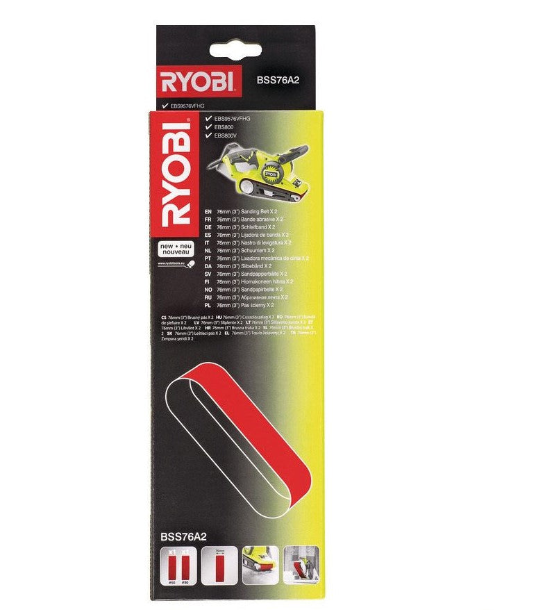 Ryobi 5132002596 NASTRI ABRASIVI 75X533mm RICAMBIO N.1 PZ GRANA 60 - N.1 PZ GRANA 80